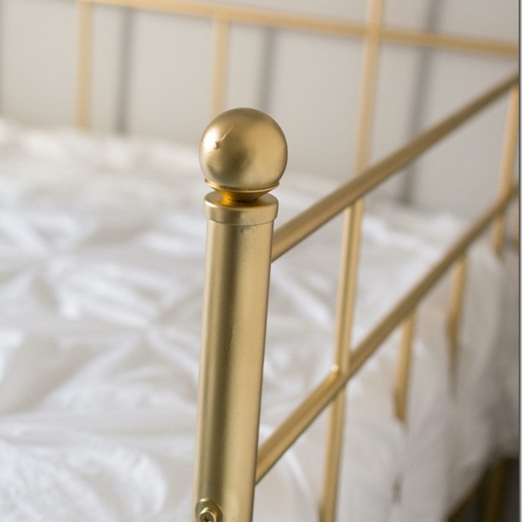 Gold Bed Frame Created With Spray Paint