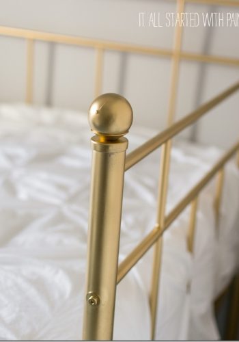 spray paint a bed frame gold