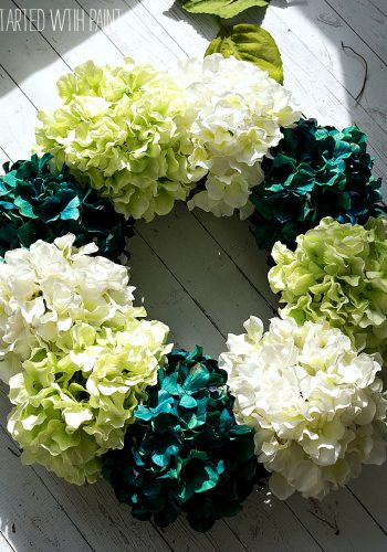 spring wreath ideas using faux hydrangea