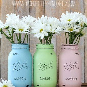Pastel Painted Mason Jar Vases Wedding Shower Centerpieces 3 Jpg Pastel Painted Mason Jar Vases Wedding