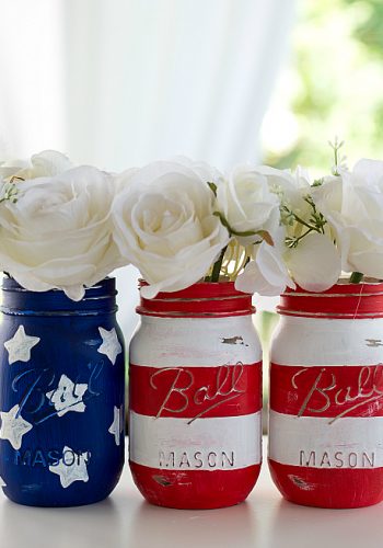 Red White Blue Mason Jar Flags