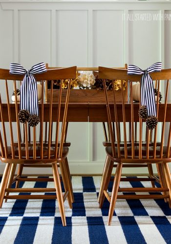 Navy & Brown Dining Room Decor for Fall