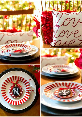 Red & White Christmas in the Dining Room