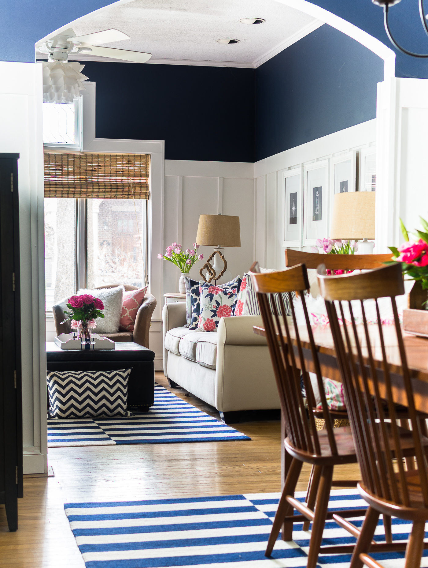 Navy-Pink-Decor-Living-Room-Spring (12 of 40) - It All Started With Paint