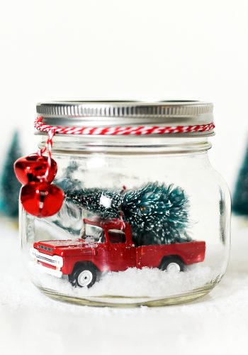 Vintage Truck in Mason Jar Snowglobe