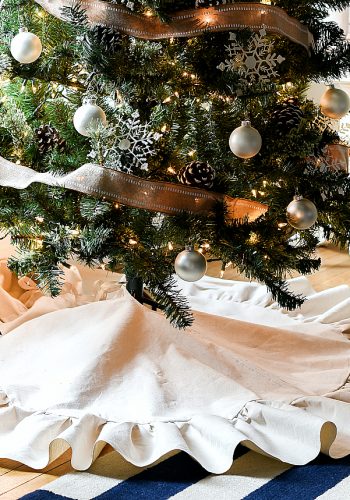 Drop Cloth Ruffle Christmas Tree Skirt - How To Mae