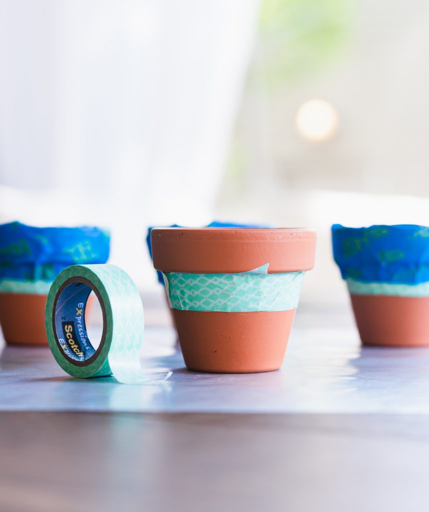 Succulent Place Card Holders - Gold Dipped Terracotta Pots Table Setting