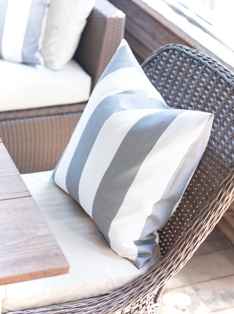 Cabana Stripe Pillow in Gray and White