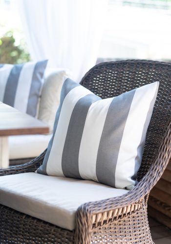 Cabana Gray & White Stripe Envelope Pillow Tutorial