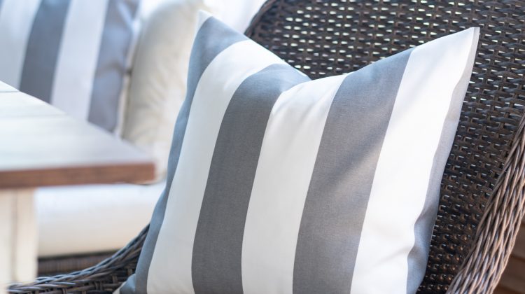 Cabana Gray & White Stripe Envelope Pillow Tutorial