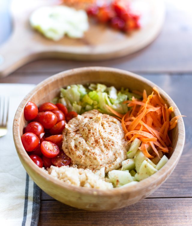 Mediterranean Vegetarian Quinoa & Hummus Buddha Bowl It All Started With Paint