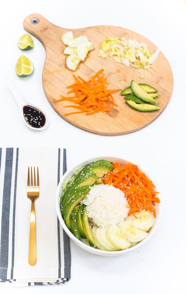 Vegetarian California (un)Roll Buddha Bowl Salad - Sushi Salad Recipe - Sushi Salad Buddha Bowl - Asian Salad Buddha Bowl