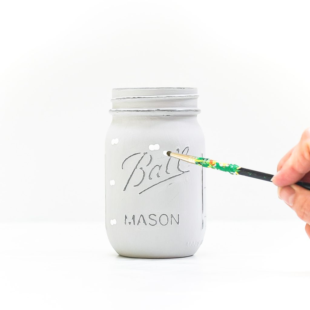 How To Paint Mason Jars - How To Paint Pumpkins on Mason Jars - White Painted Pumpkins on Mason Jars