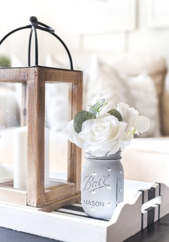 White Painted Pumpkin Mason Jar