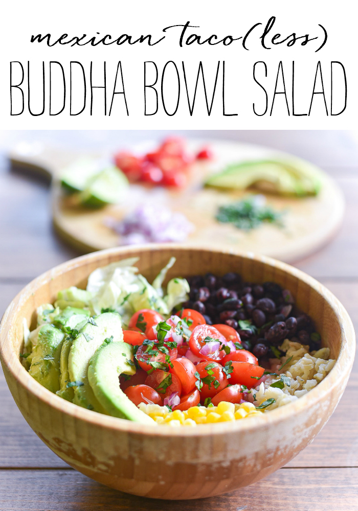 Mexican Taco(less) Buddha Bowl - Taco Salad Recipe Ideas - Mexican Buddha Bowl - Brown Rice and Beans Buddha Bowl Recipe Ideas