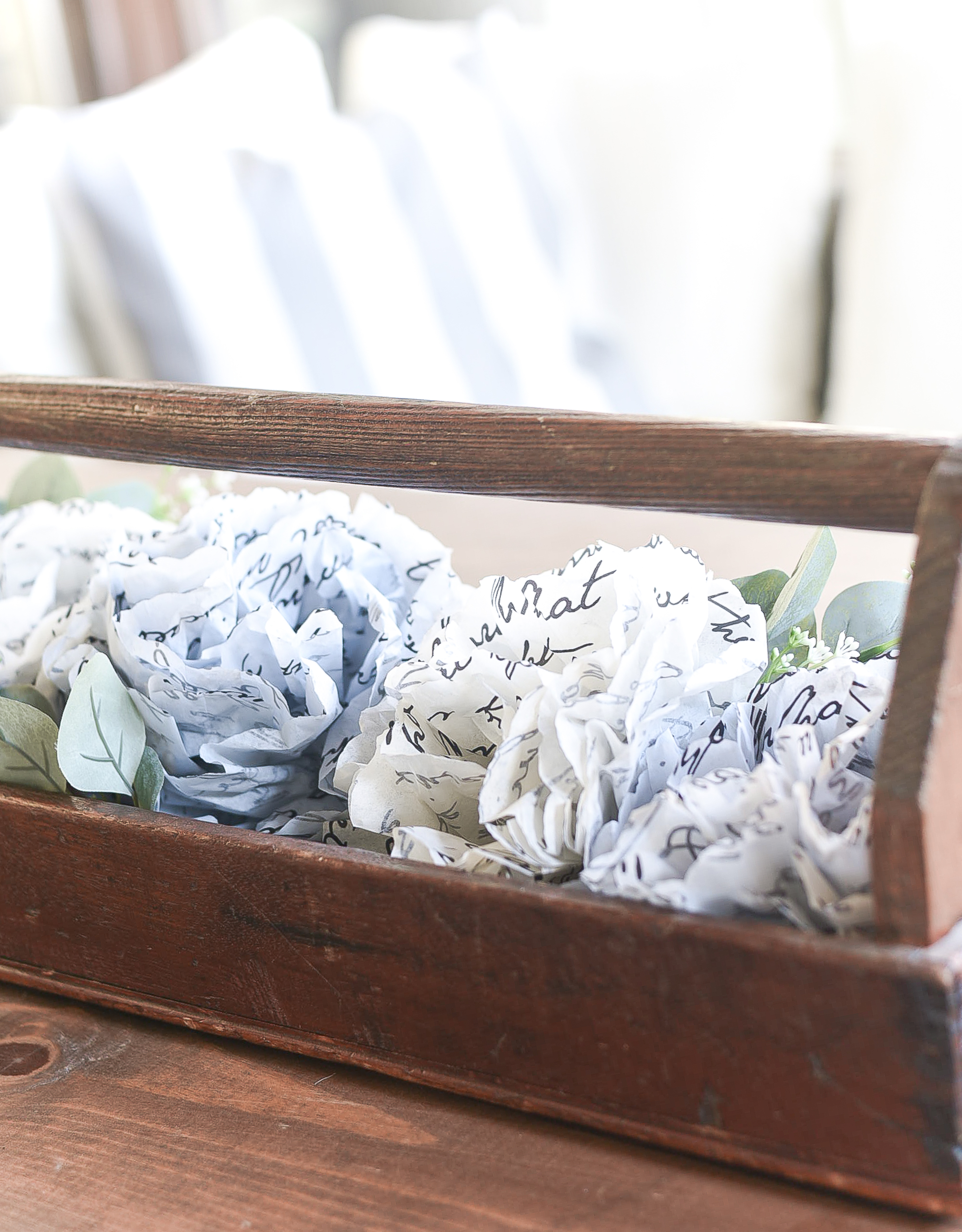 Tissue Paper Flowers DIY - How to Make Tissue Paper Flowers - Script Tissue Paper in Gray, Off White