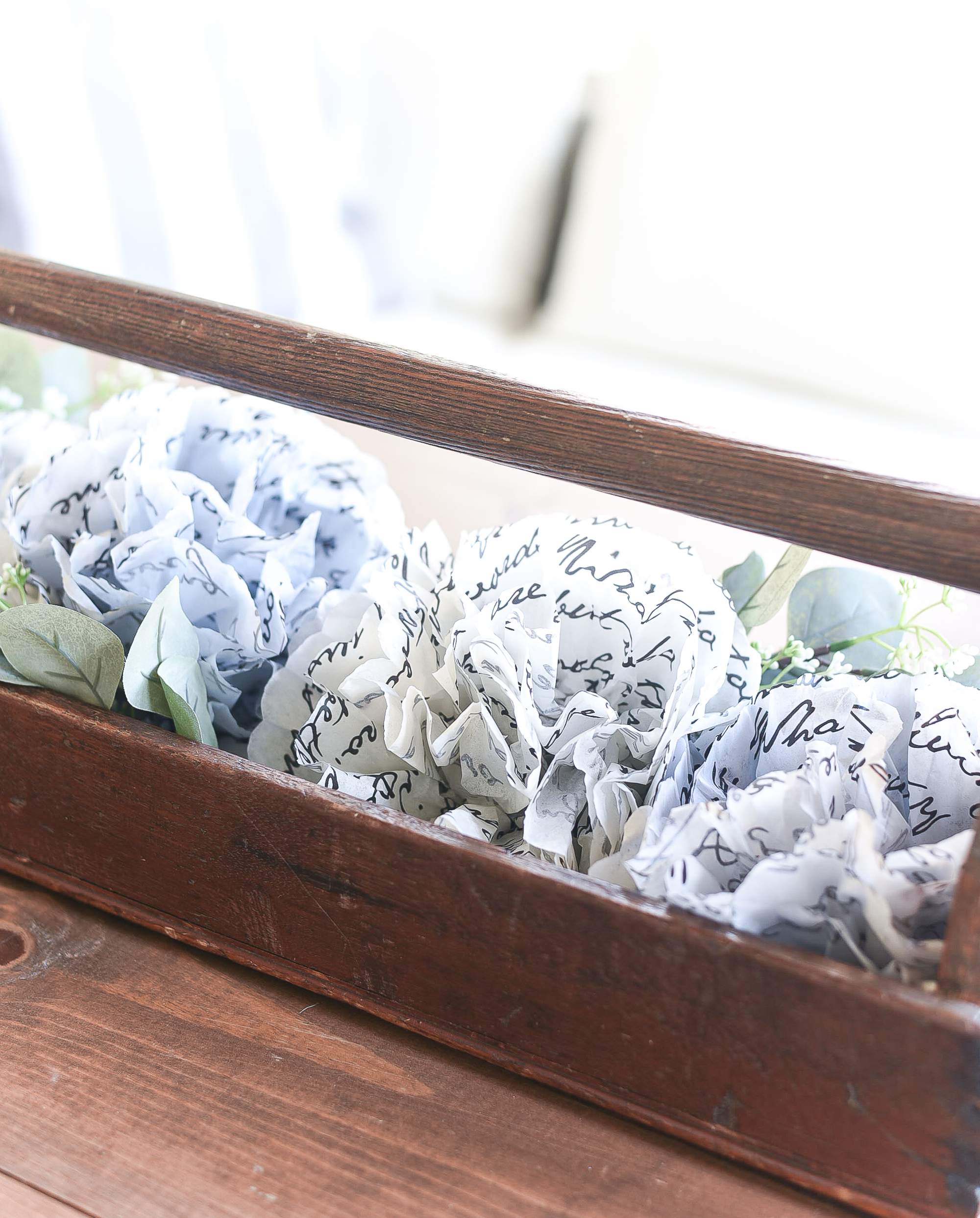 Tissue Paper Flowers DIY - How to Make Tissue Paper Flowers - Script Tissue Paper in Gray, Off White