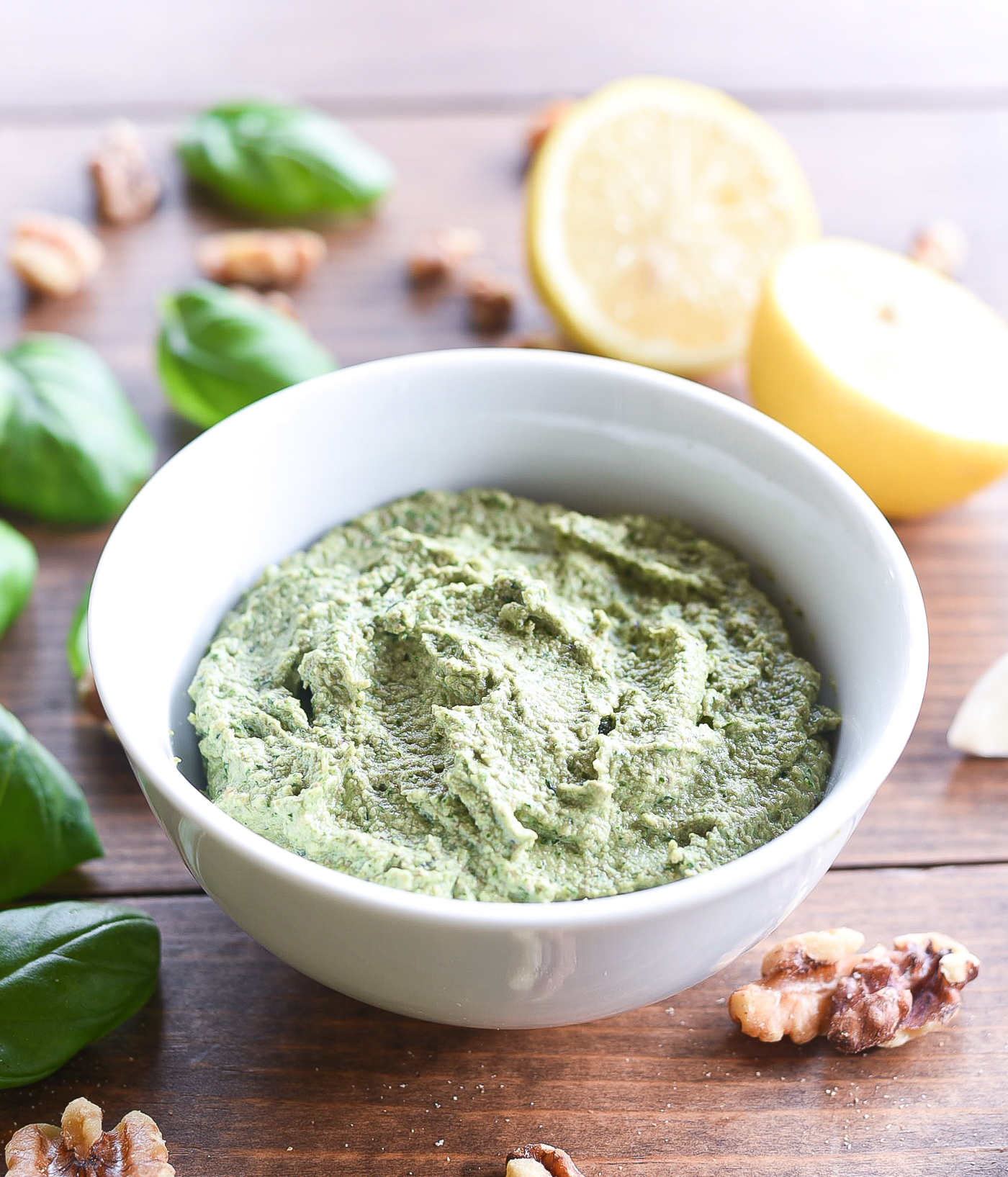 Vegan Pesto with Walnuts. Easy pesto recipe. Healthy pesto recipe. How to make pesto.