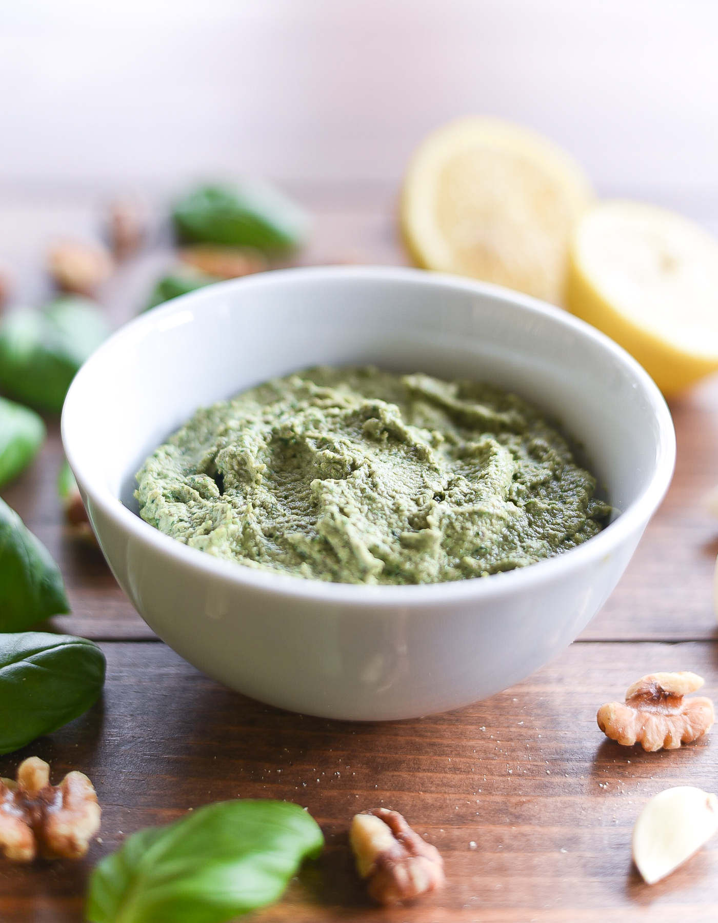 Vegan Pesto with Walnuts. Easy pesto recipe. Healthy pesto recipe. How to make pesto.