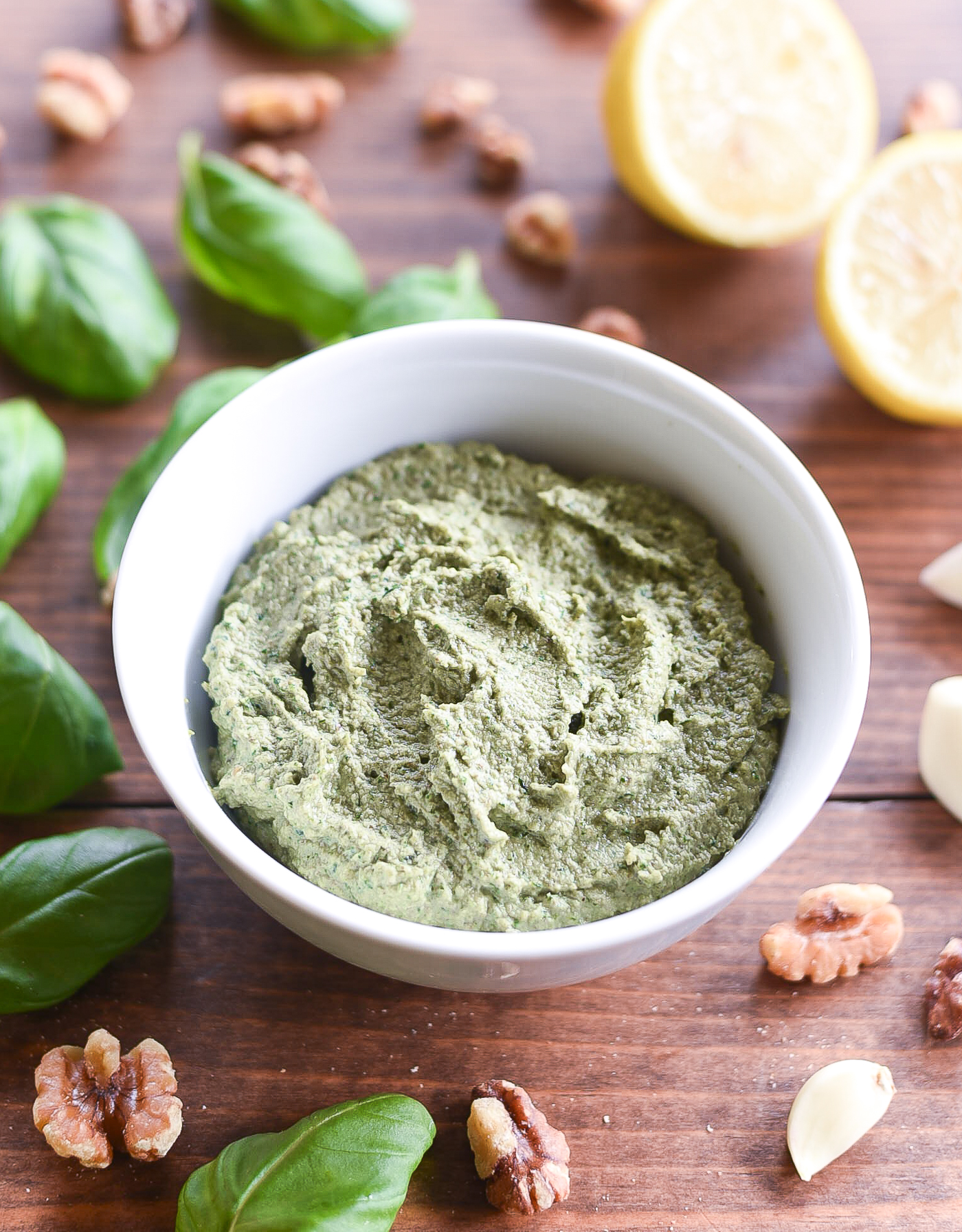 Vegan Pesto with Walnuts. Easy pesto recipe. Healthy pesto recipe. How to make pesto.