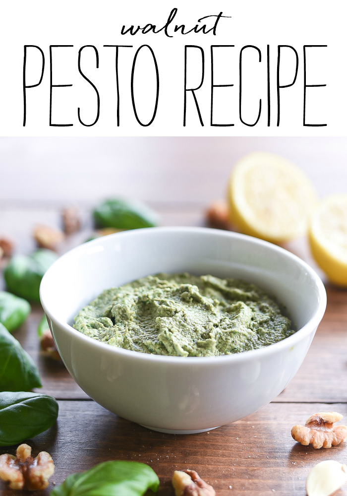 Vegan Pesto with Walnuts. Easy pesto recipe. Healthy pesto recipe. How to make pesto.