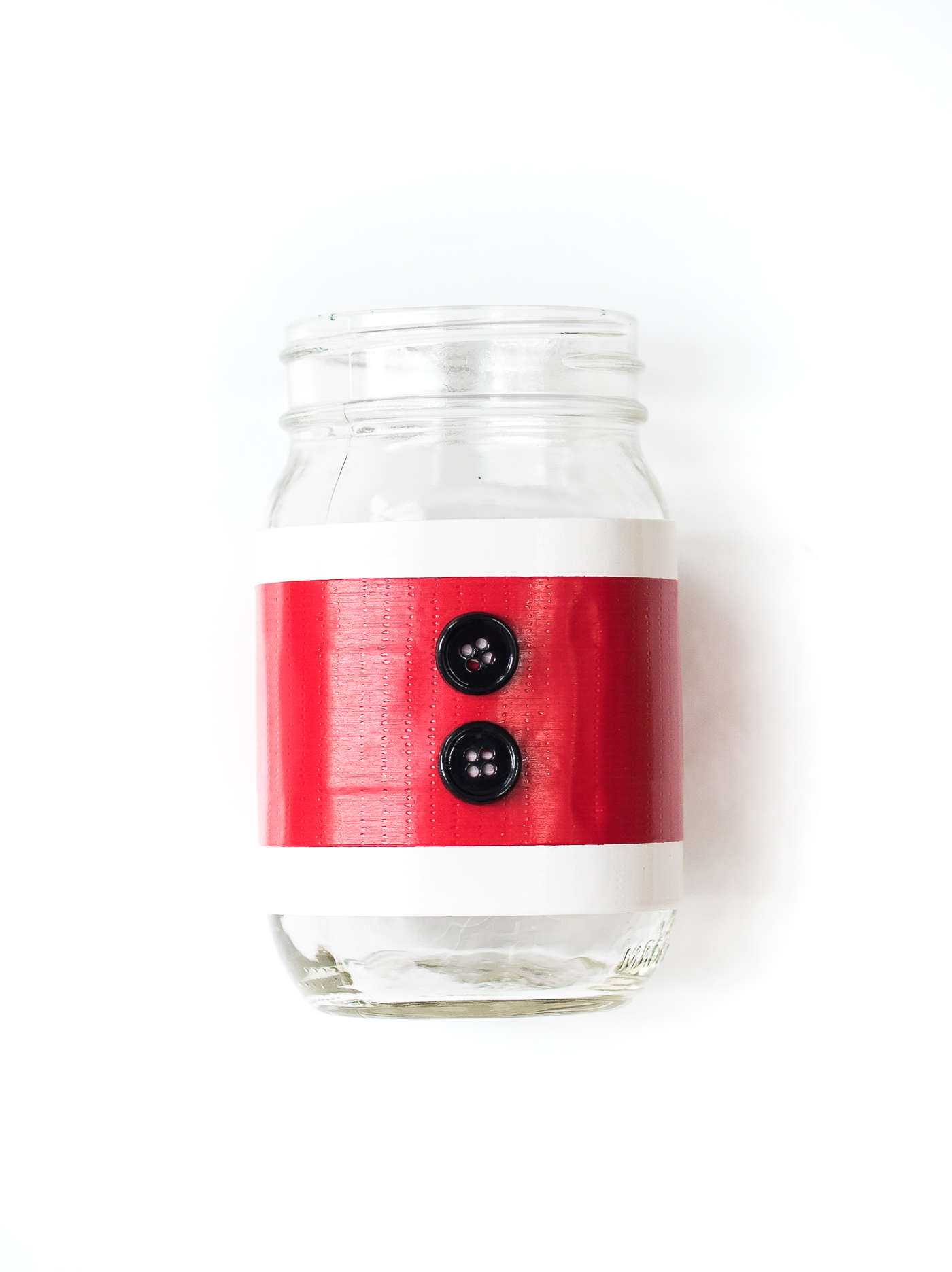 Mason Jar Craft for Christmas - Mason Jar Santa Suit drink jars - Christmas crafts usiing mason jars