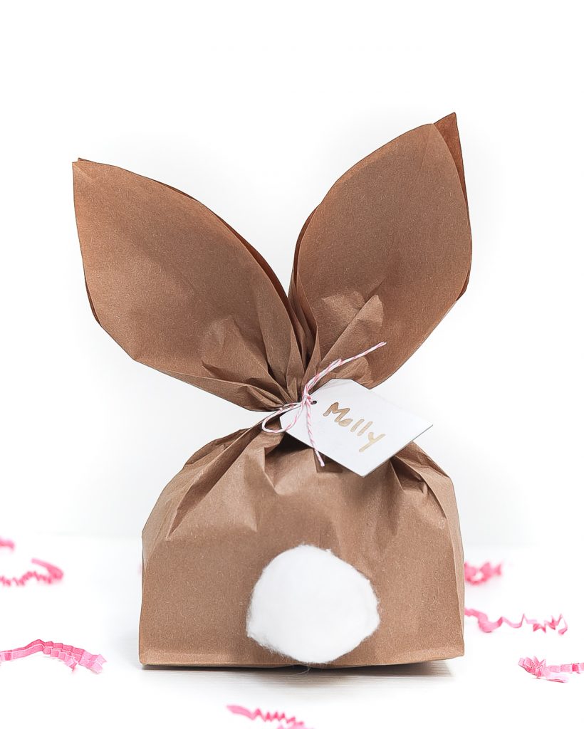 How to make paper bag bunny ear treat bag for Easter.