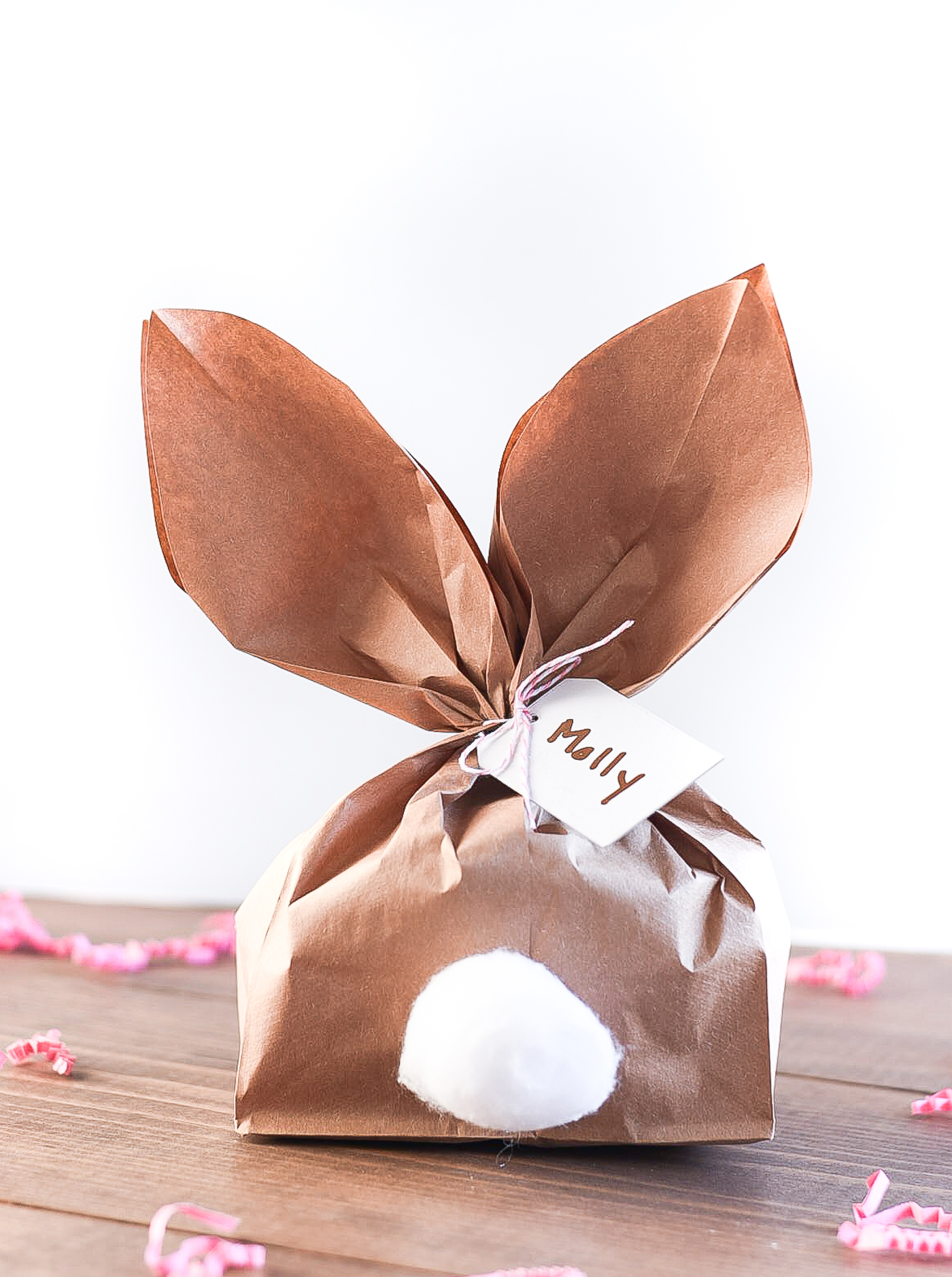 Paper Bag Bunny for Easter. Paper Bunny Ear Paper Bag Treat Bag. How to Make Bunny Ears from Paper Bag.