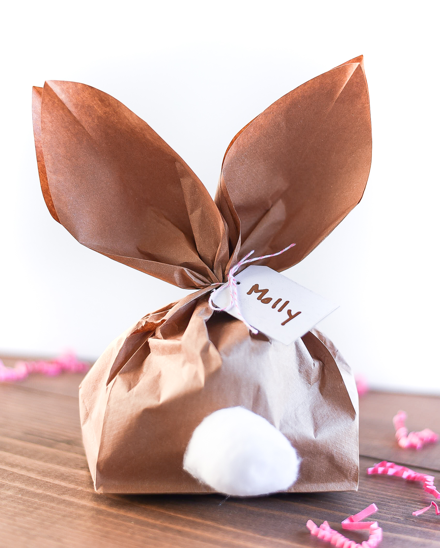 Paper Bag Bunny for Easter. Paper Bunny Ear Paper Bag Treat Bag. How to Make Bunny Ears from Paper Bag.