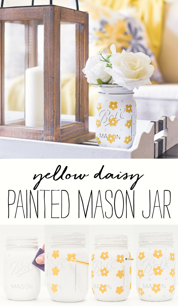 Yellow Daisies on Mason Jars - How to Paint Daisies Easy Tutorial.