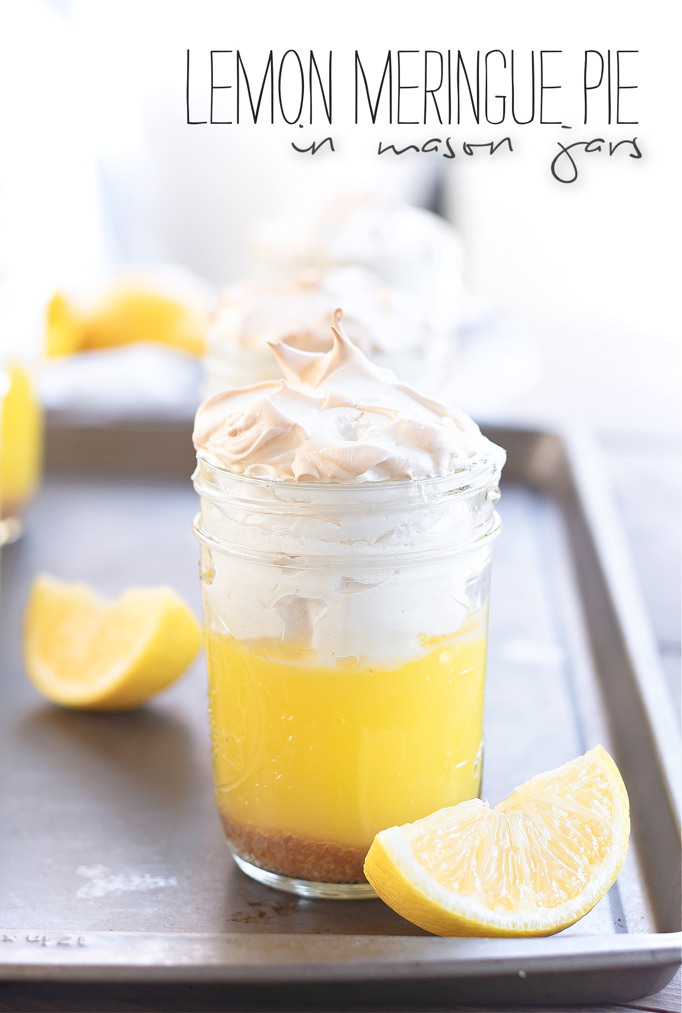 Jello-O Lemon Meringue Pie Recipe in Mason Jars - Jello-O Lemon Pie Recipe - Single Serve Dessert Ideas - Easter dessert ideas - spring, summer dessert ideas - mason jar dessert ideas