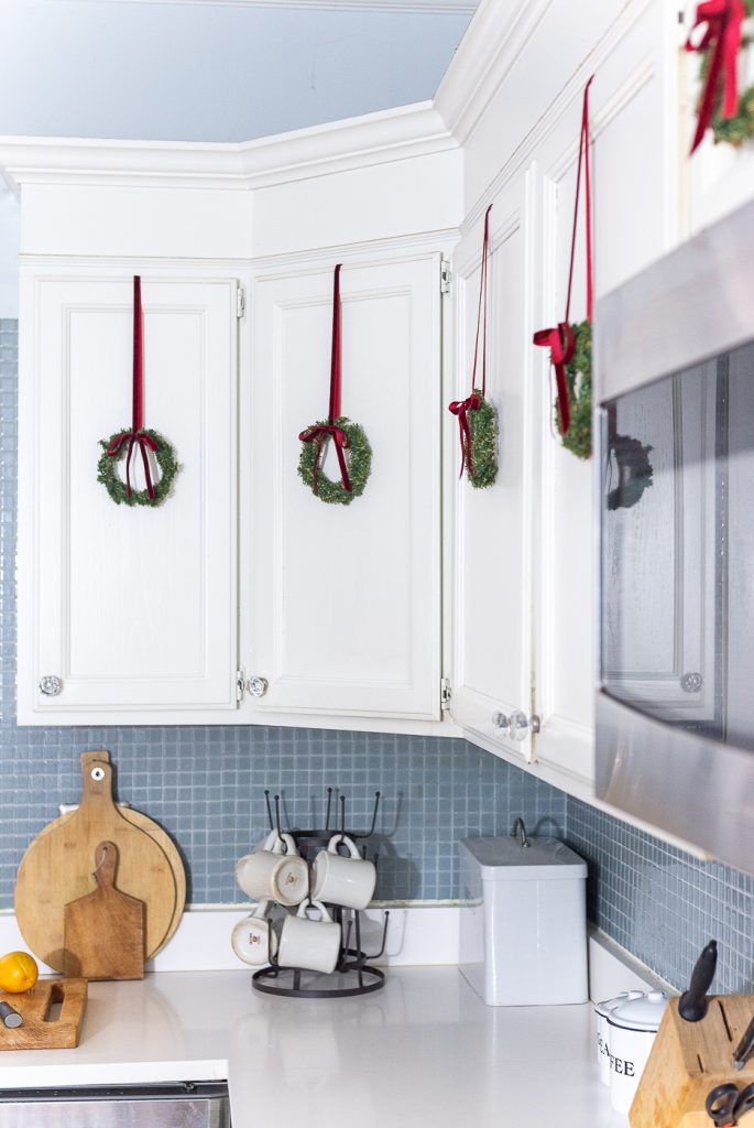 Decorating the Kitchen for Christmas with Mini Wreaths - It All Started ...
