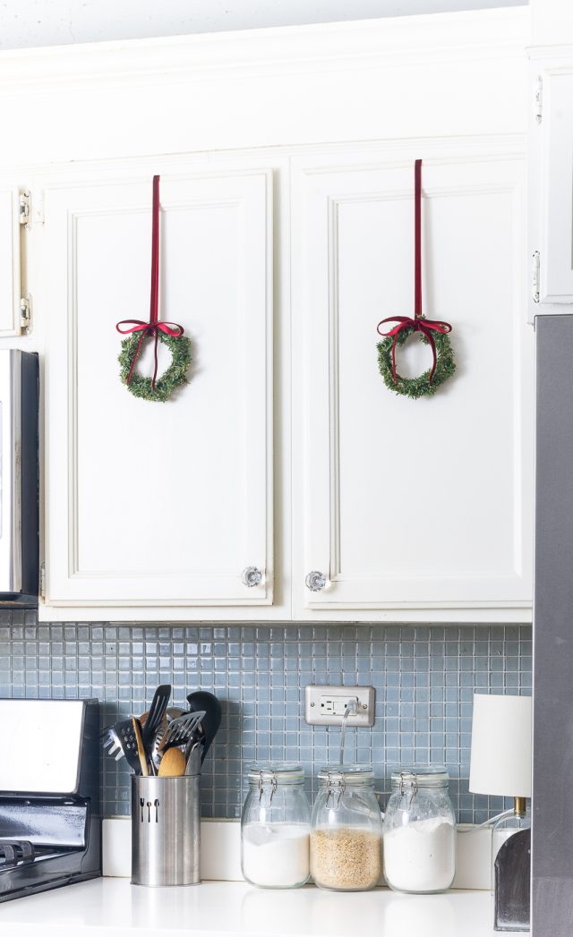 Decorating the Kitchen for Christmas with Mini Wreaths - It All Started ...