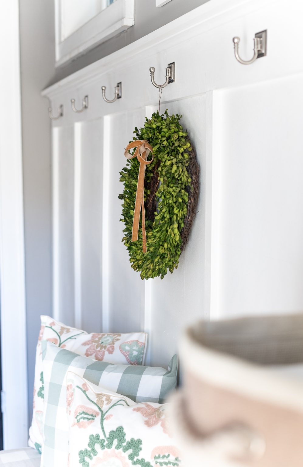 Board & Batten Entry in Green, Blush for Spring - It All Started With Paint