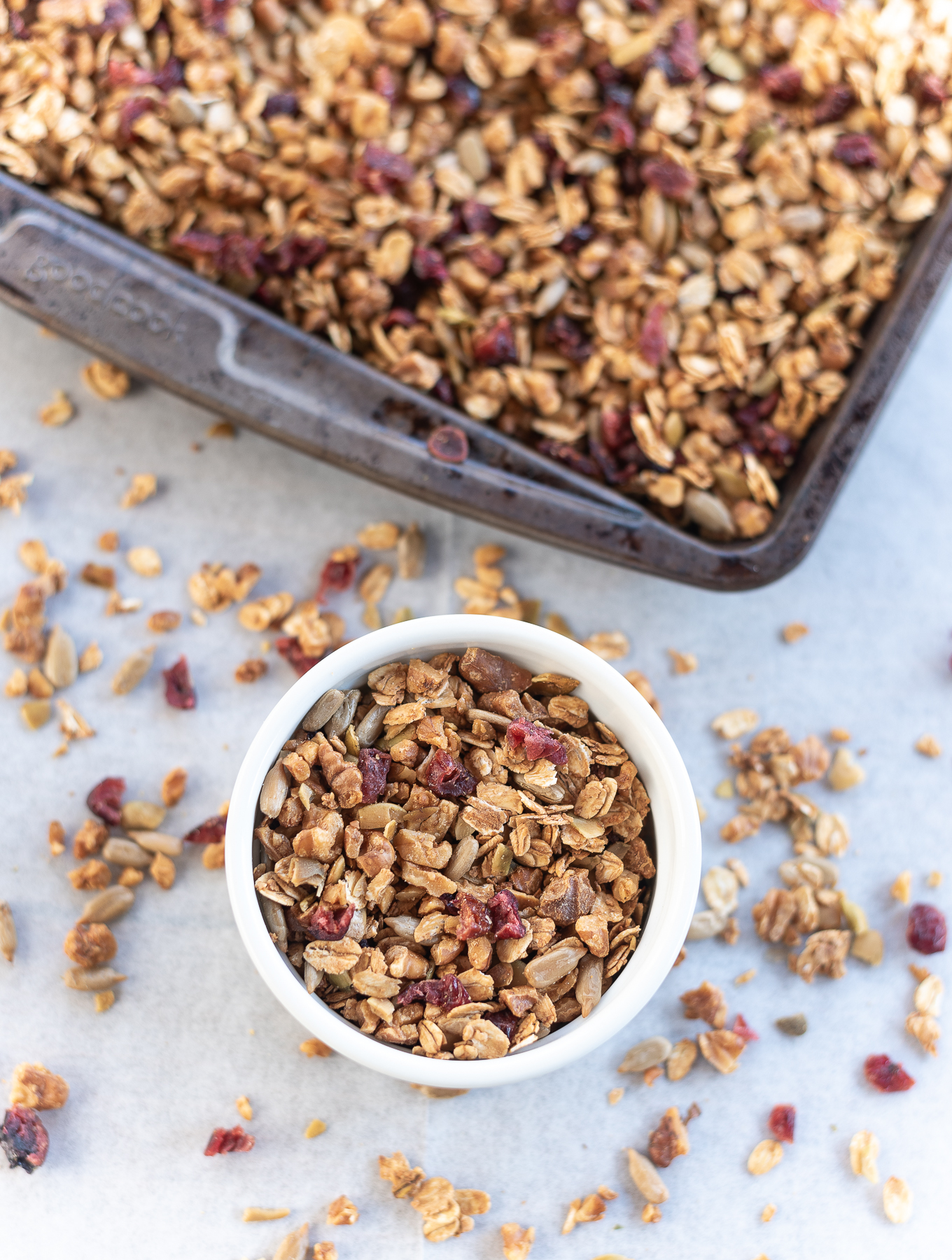 Homemade Granola Recipe - Granola Recipe - Salty and Sweet Granola - Smoothie Bowl Topping with Oats, Walnuts, Pepitas - Oatmeal Topping with Nuts - Easy Granola Recipe - Sheet Pan Granola