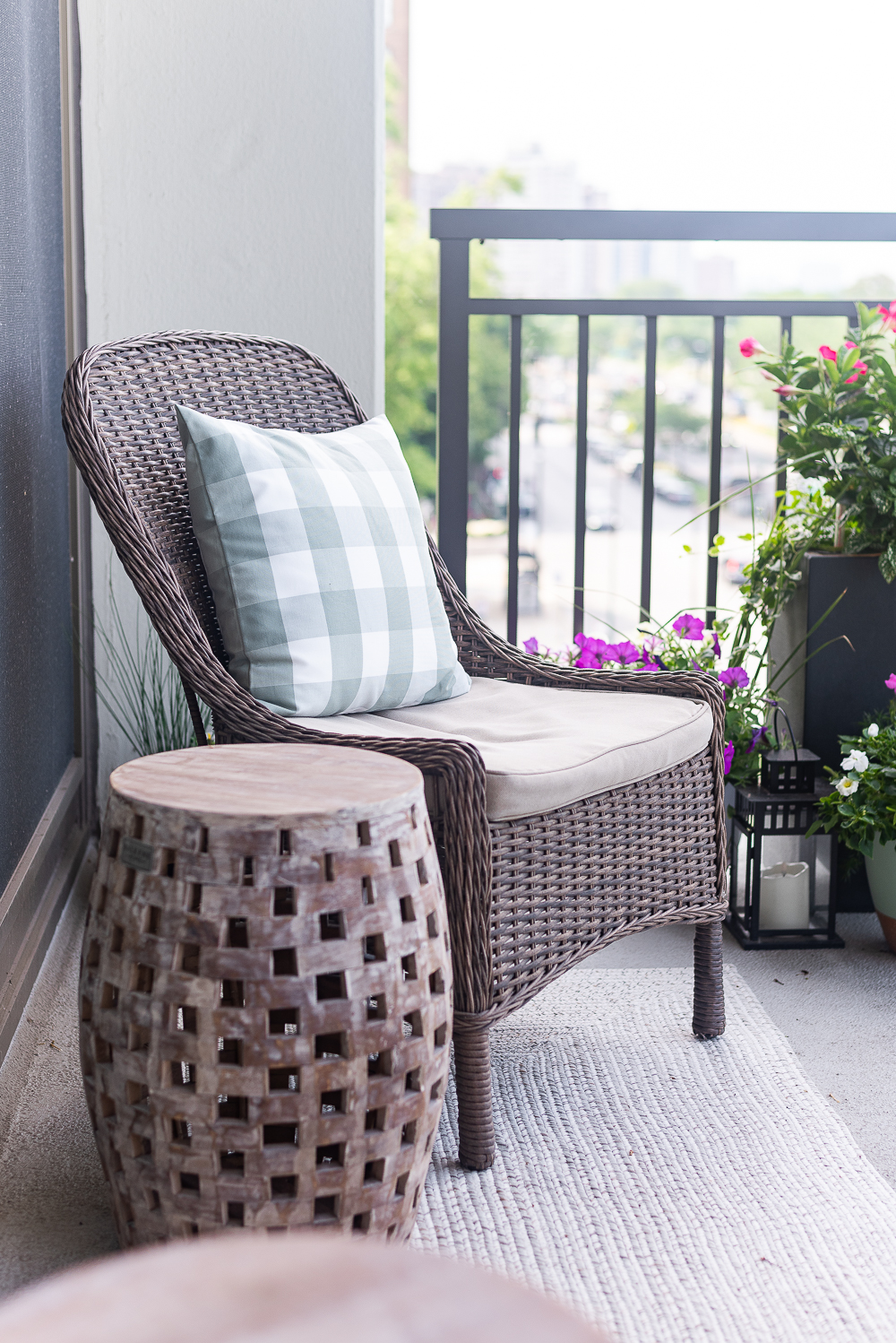 Balcony Container Garden. City Balcony Decorating Ideas. Condo Balcony Decor. Colorful Balcony Ideas with Containers. Chicago Balcony on Lake Shore Drive.