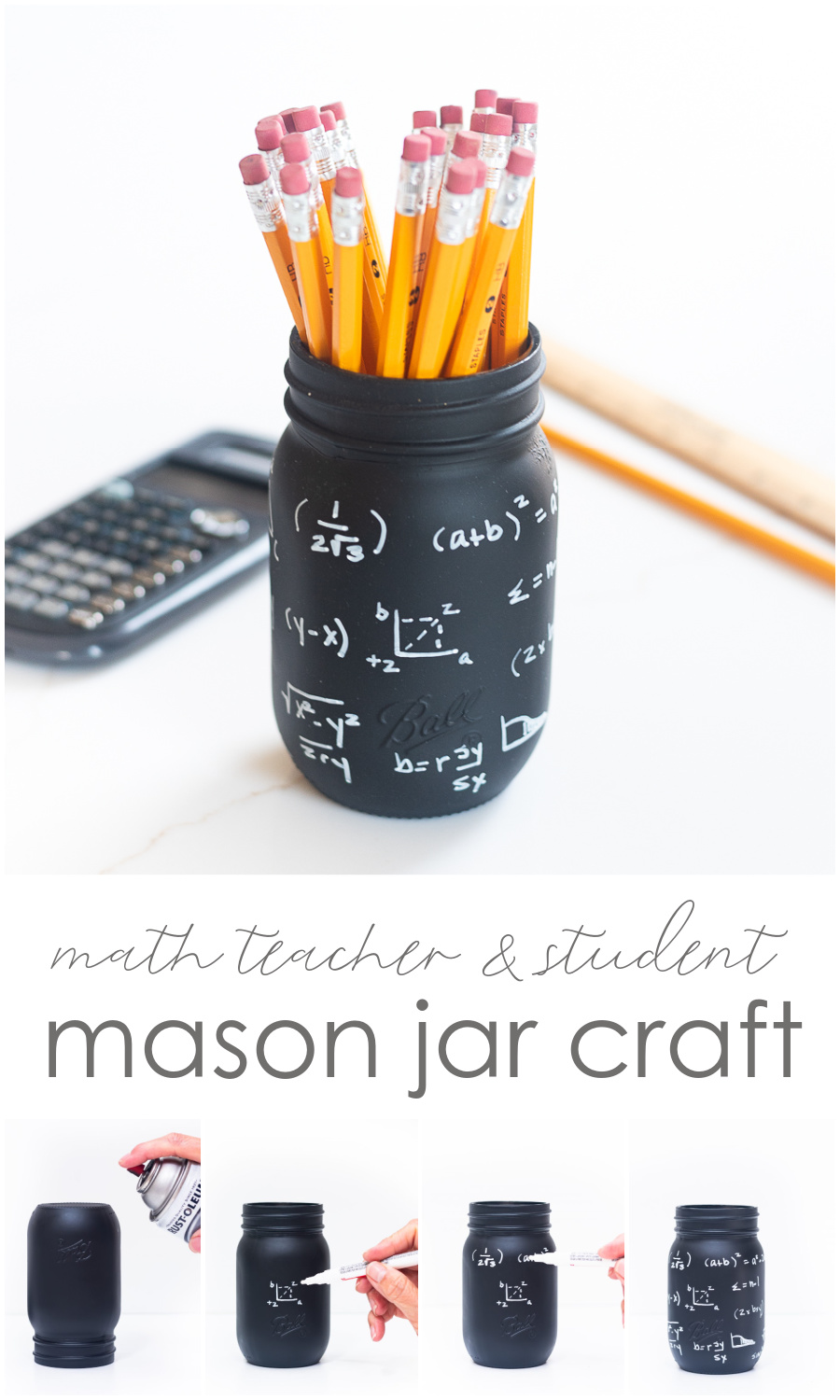 Math Teacher Mason Jar Gift. Back to School Mason Jar Crafts. Math Mason Jar. Teacher Gift Mason Jar. Kids Mason Jar Craft Ideas.