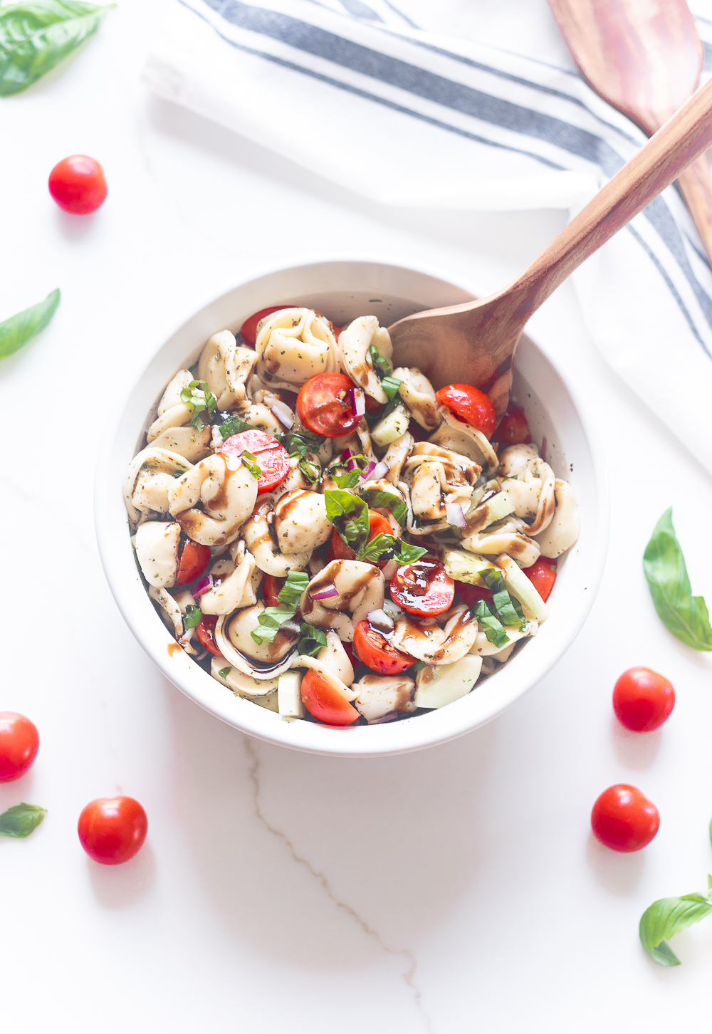 Tortellini Caprese Salad Recipe - Trader Joe's Tortellini Summer Salad - Marinated Mozarella Salad.