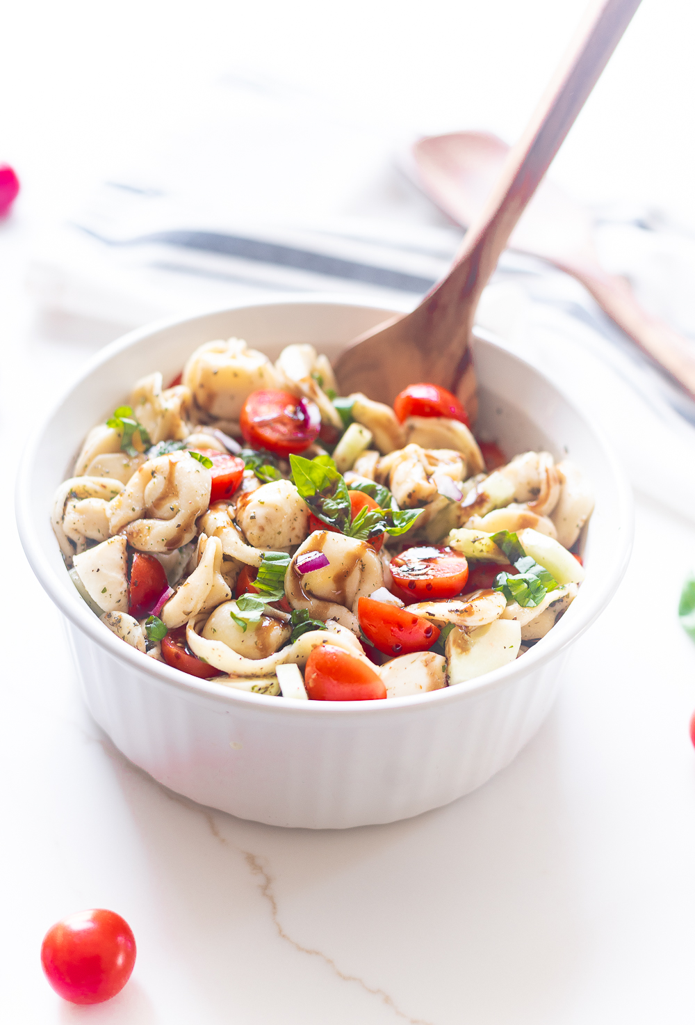 Tortellini Caprese Salad Recipe - Trader Joe's Tortellini Summer Salad - Marinated Mozarella Salad.